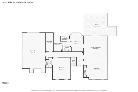 Floorplan - 10552 Eider Cv, Collierville, TN 38017 photo 2 of 3