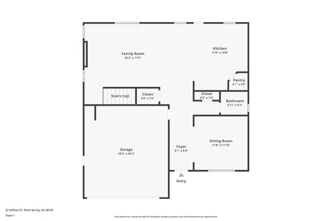 Floorplan - 32 Willow Cir, Rock Spring, GA 30739 photo 1 of 5
