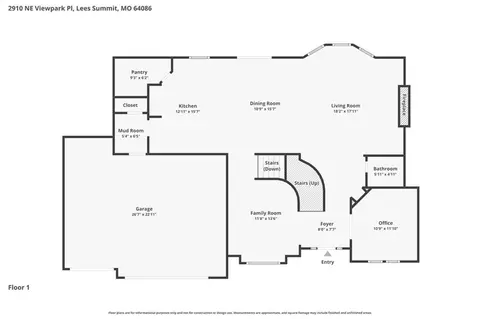 Floorplan - 2910 NE Viewpark Pl, Lees Summit, MO 64086 photo 1 of 3