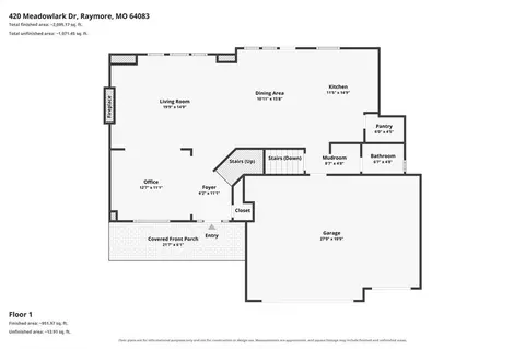 Floorplan - 420 Meadowlark Dr, Raymore, MO 64083 photo 2 of 4