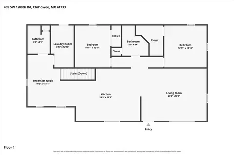 Floorplan - 409 SW 1200 Rd, Chilhowee, MO 64733 photo 1 of 1