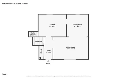 Floorplan - 1002 E Willow Dr, Olathe, KS 66061 photo 1 of 5