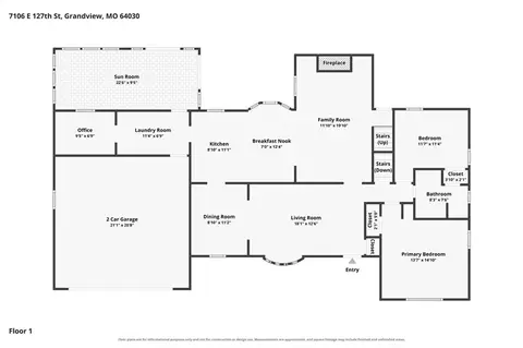 Floorplan - 7106 E 127th St, Grandview, MO 64030 photo 1 of 4