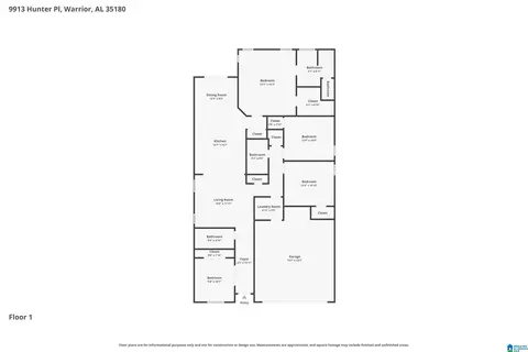 Floorplan - 9913 Hunter Pl, Warrior, AL 35180 photo 1 of 1