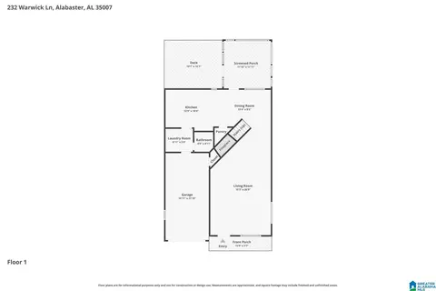 Floorplan - 232 Warwick Ln, Alabaster, AL 35007 photo 1 of 2