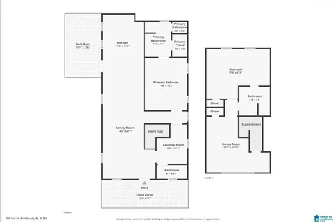 Floorplan - 285 3rd St E, Fruithurst, AL 36262 photo 3 of 3