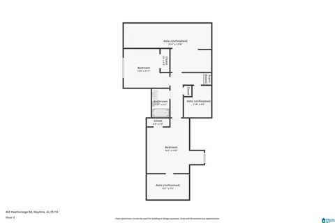 Floorplan - 463 Heathersage Rd, Maylene, AL 35114 photo 2 of 3