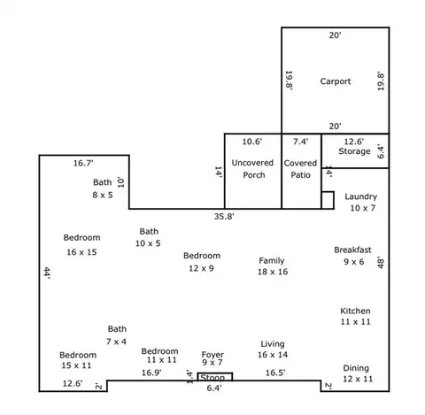 Floorplan - 3675 Claridge Rd N, Mobile, AL 36608 photo 1 of 1