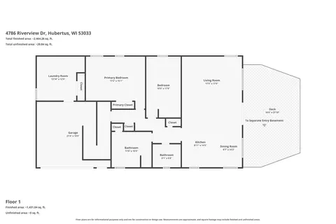 Floorplan - 4786 Riverview, Hubertus, WI 53033 photo 1 of 3