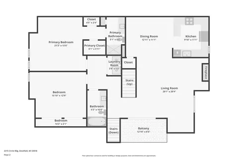 Floorplan - 2215 Circle Rdg #B, Delafield, WI 53018 photo 2 of 3