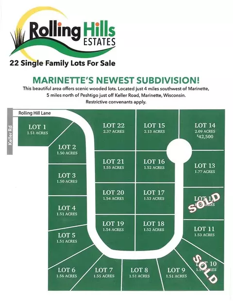 rolling hills lane, Marinette, WI 54143