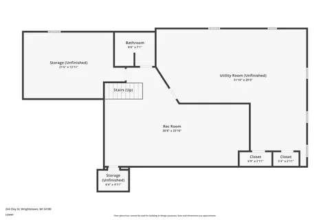 Floorplan - 244 Clay St, Wrightstown, WI 54180 photo 2 of 2