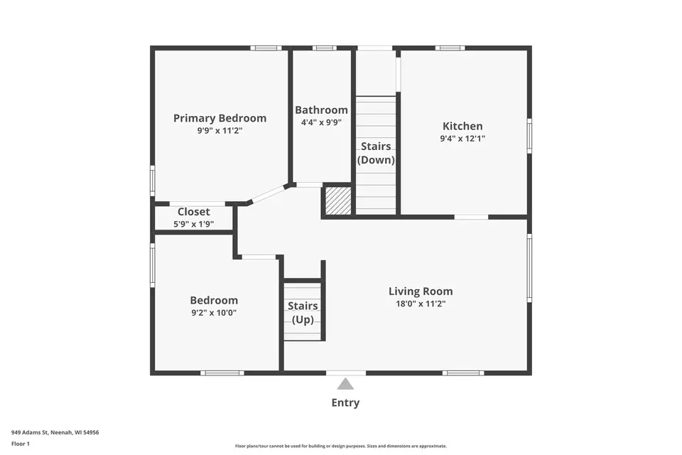 Floorplan - 949 Adams St, Neenah, WI 54956 photo 1 of 3
