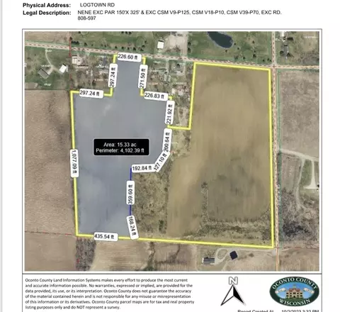logtown road, Oconto, WI 54153