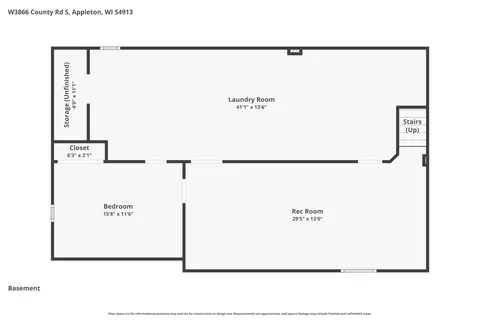 Floorplan - w3866 County Road S, Appleton, WI 54913 photo 2 of 2
