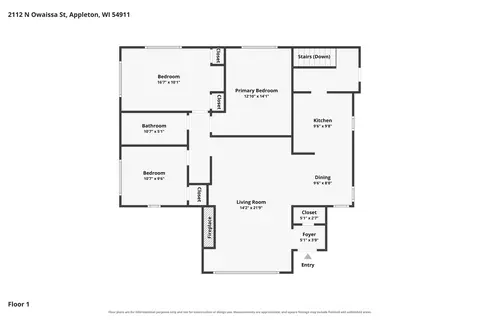 Floorplan - 2112 N Owaissa St, Appleton, WI 54911 photo 1 of 2