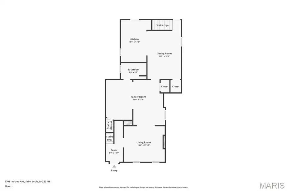 Floorplan - 2708 Indiana Ave, Saint Louis, MO 63118 photo 2 of 3