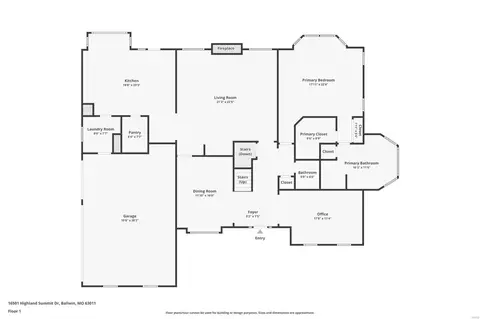 Floorplan - 16501 Highland Summit Dr, Wildwood, MO 63011 photo 1 of 2