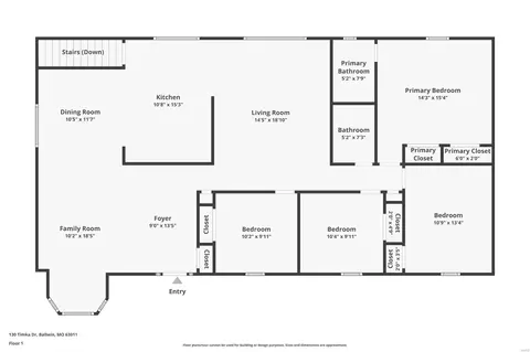 Floorplan - 130 Timka Dr, Ballwin, MO 63011 photo 2 of 3