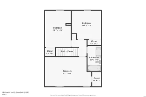 Floorplan - 2012 Emerald Crest Ct, Chesterfield, MO 63017 photo 2 of 4