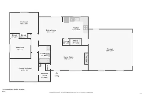 Floorplan - 1137 Shadowoak Dr, Ballwin, MO 63021 photo 2 of 2
