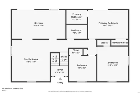 Floorplan - 800 Forest Run Dr, Eureka, MO 63025 photo 1 of 3