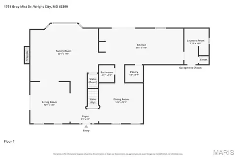 Floorplan - 1791 Gray Mist Dr, Wright City, MO 63390 photo 1 of 2