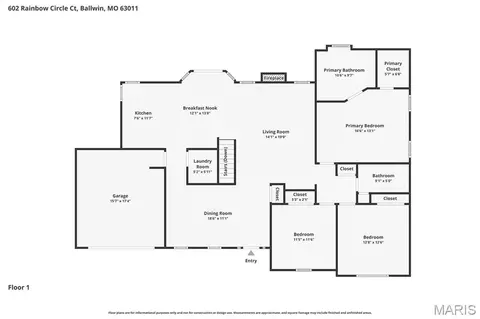 Floorplan - 602 Rainbow Circle Ct, Ballwin, MO 63011 photo 1 of 3