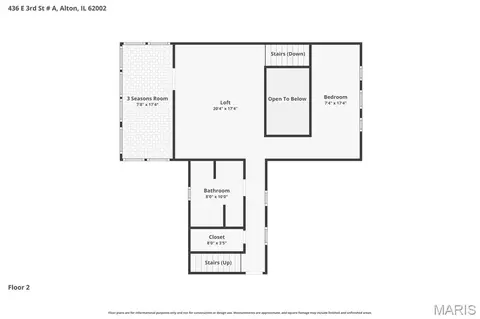 Floorplan - 436 E 3rd St #A, Alton, IL 62002 photo 2 of 4