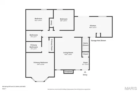 Floorplan - 834 Spring Hill Farm Dr, Ballwin, MO 63021 photo 1 of 2