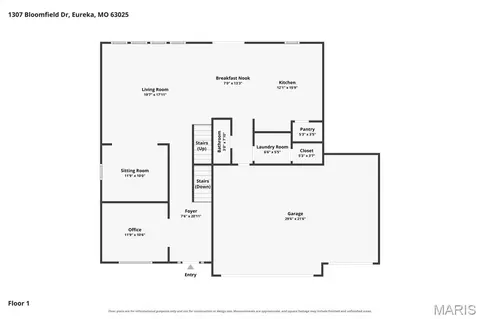Floorplan - 1307 Bloomfield Dr, Eureka, MO 63025 photo 1 of 4