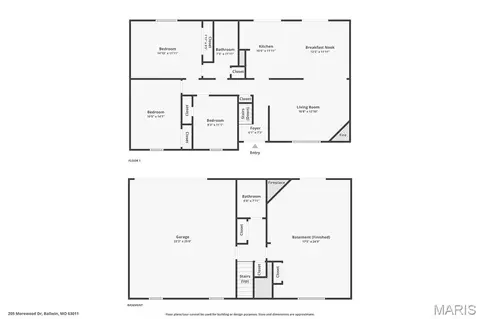 Floorplan - 205 Morewood Dr, Manchester, MO 63011 photo 3 of 3