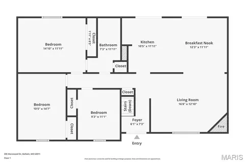 Floorplan - 205 Morewood Dr, Manchester, MO 63011 photo 1 of 3