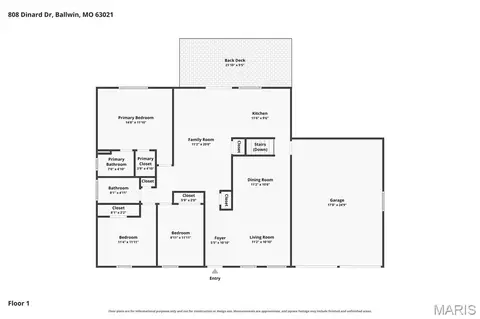 Floorplan - 808 Dinard Dr, Ballwin, MO 63021 photo 1 of 3