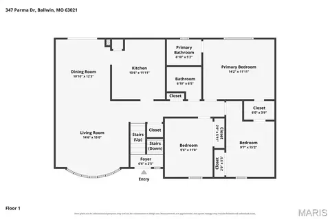 Floorplan - 347 Parma Dr, Ballwin, MO 63021 photo 1 of 3