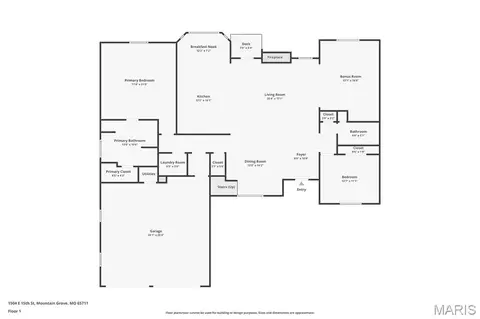 Floorplan - 1504 M- East 15th St, Mountain Grove, MO 65711 photo 1 of 3