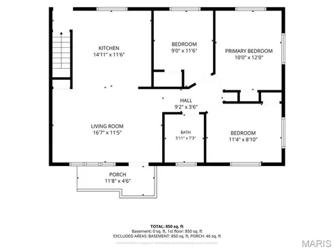 Floorplan - 220 Ruggles Rd, Ferguson, MO 63135 photo 2 of 3