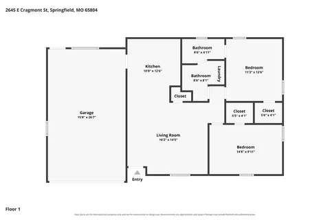 Floorplan - 2645 E Cragmont St, Springfield, MO 65804 photo 1 of 1