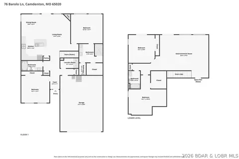 Floorplan - 76 Barolo Ln, Camdenton, MO 65020 photo 1 of 3