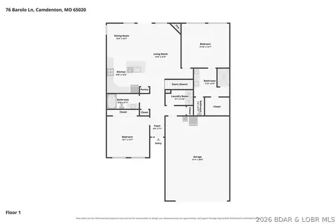 Floorplan - 76 Barolo Ln, Camdenton, MO 65020 photo 2 of 3