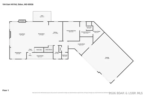 Floorplan - 104 Oak Hill Rd, Eldon, MO 65026 photo 2 of 4