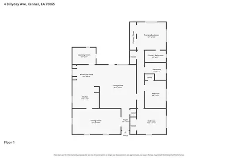 Floorplan - 4 Billyday Ave, Kenner, LA 70065 photo 1 of 1