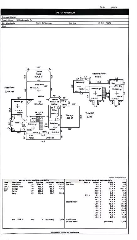 Floorplan - 1263 Springwater Dr, Mandeville, LA 70471 photo 2 of 2