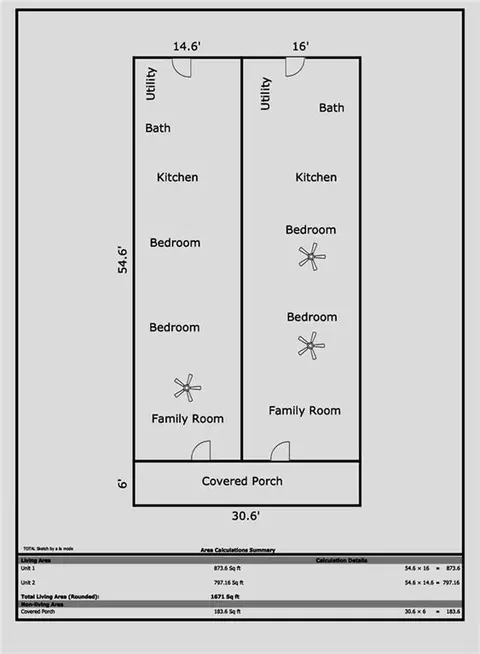 Floorplan - 438-440 Eiseman Ave, Marrero, LA 70072 photo 1 of 1