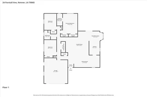Floorplan - 24 Forstall Ave, Kenner, LA 70065 photo 1 of 1