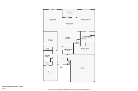 Floorplan - 4482 Maraisriver Dr, Slidell, LA 70461 photo 1 of 1
