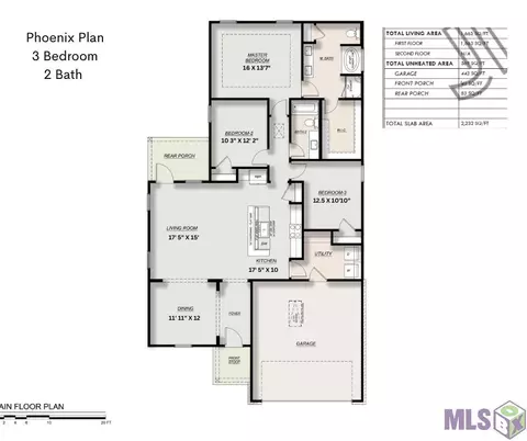 Floorplan - 14651 Carroll Ave, Walker, LA 70785 photo 1 of 1