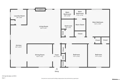 Floorplan - 7151 Dyer Rd, Baker, LA 70714 photo 1 of 1