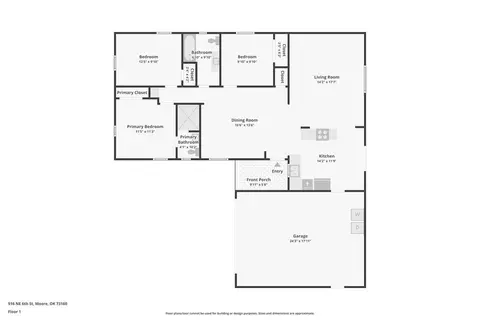 Floorplan - 916 NE 6th St, Moore, OK 73160 photo 1 of 1