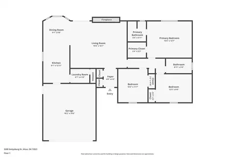 Floorplan - 3208 Gettysburg Dr, Altus, OK 73521 photo 1 of 1
